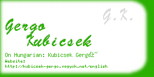 gergo kubicsek business card